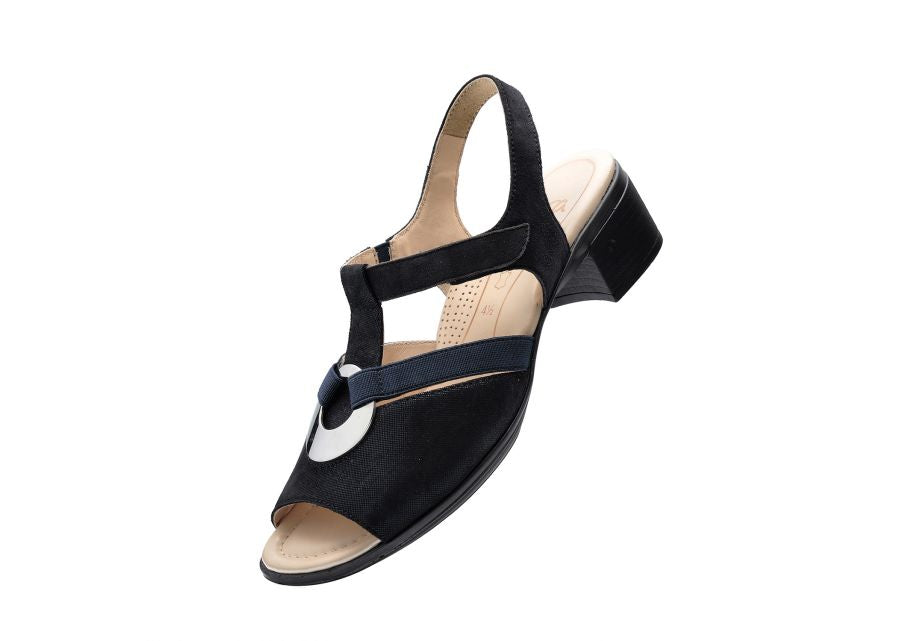 Ara 12-35730 12 Gano-S Highsoft Navy H Extra Wide Fit Slingback Heels