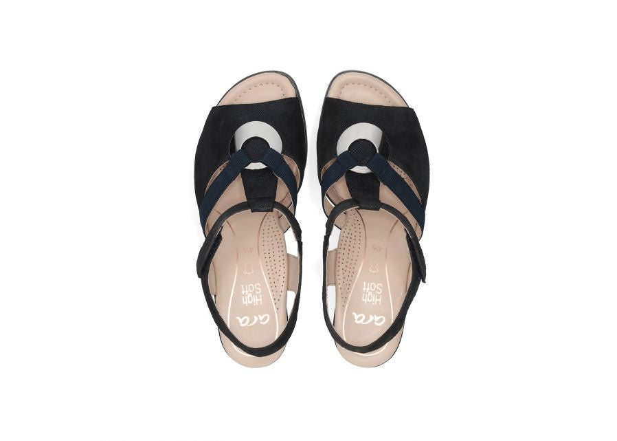 Ara 12-35730 12 Gano-S Highsoft Navy H Extra Wide Fit Slingback Heels