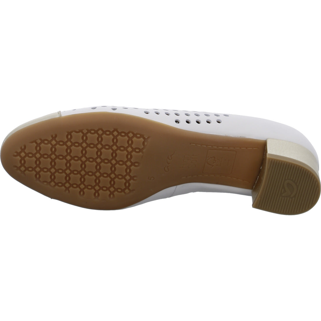 Ara 12-35819 11 Nizza 2.0 Cream & Gold Toe H Extra Wide Fit Block Heels
