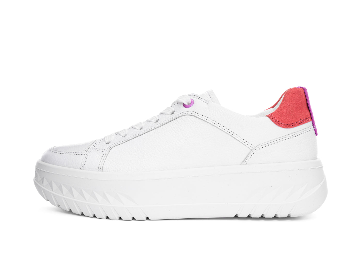 Ara 12-46703 04 Monaco 2.0 White H Fit Sneakers with Candy Pink Heel