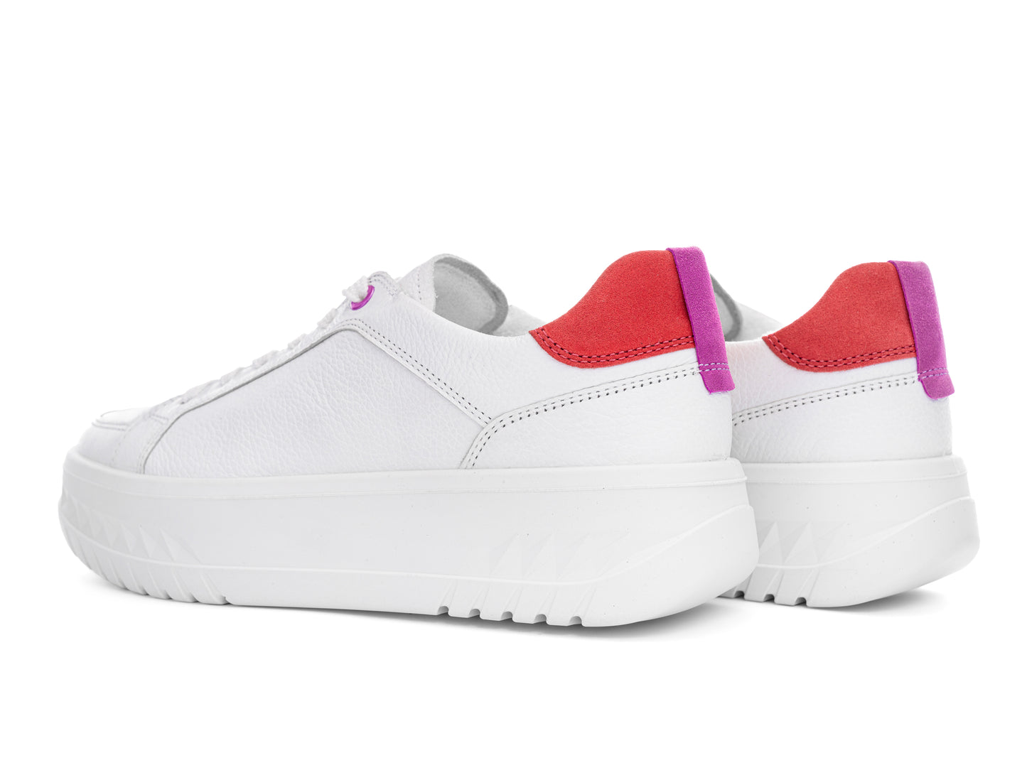 Ara 12-46703 04 Monaco 2.0 White H Fit Sneakers with Candy Pink Heel