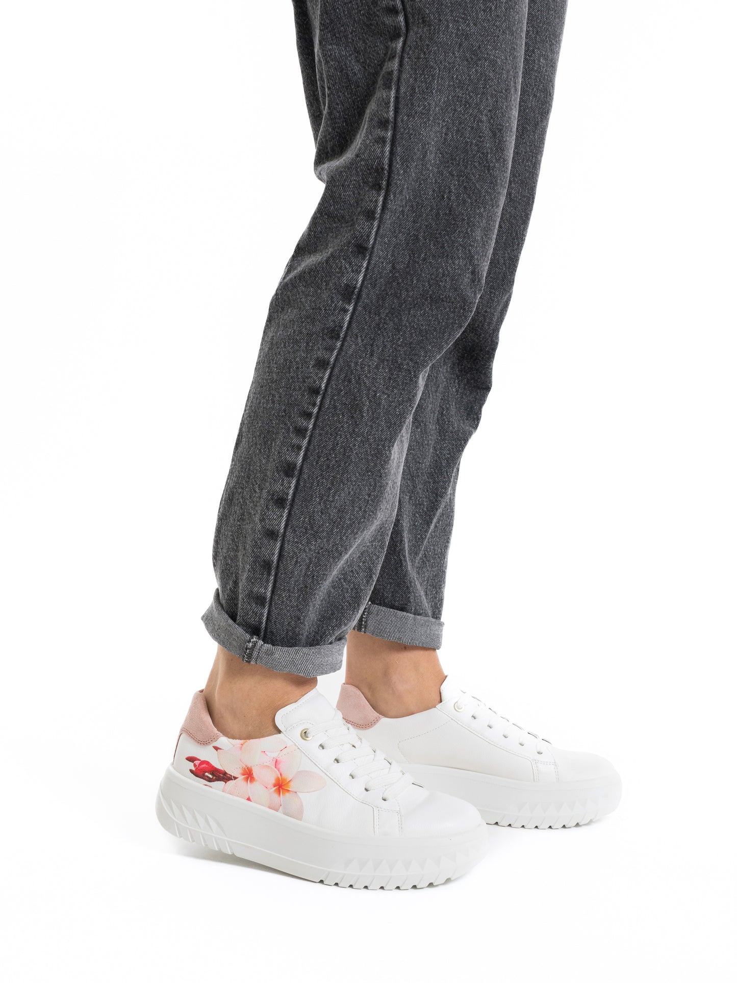 Ara 12-46707 94 Monaco 2.0 White Tropicana Rose Flower H Fit Sneakers