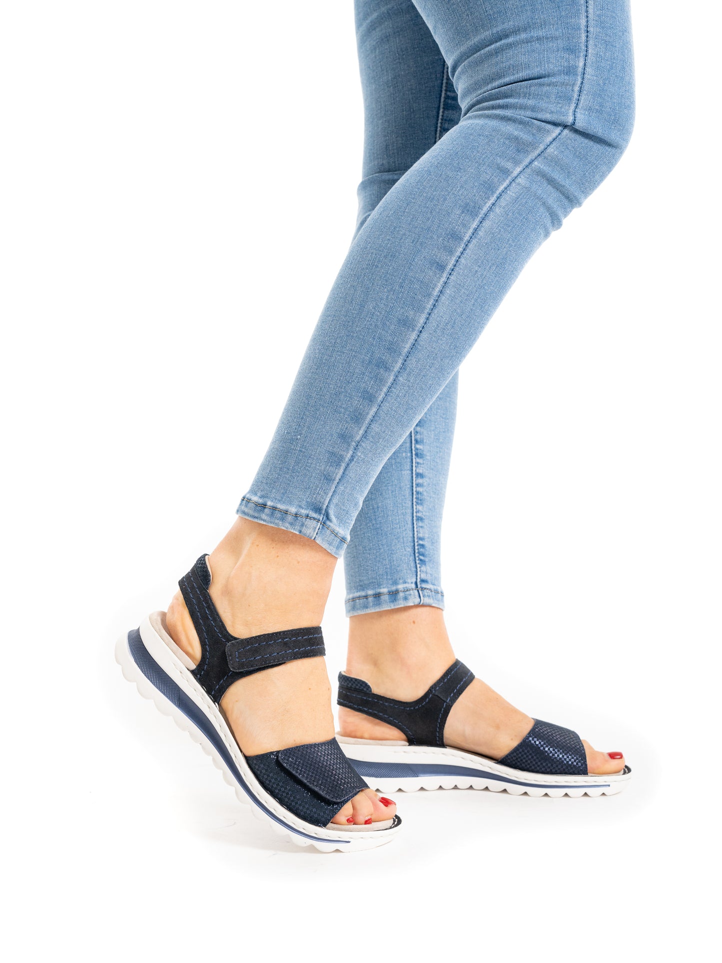 Ara 12-47207 03 Tampa-S 2.0 Navy G Fit Velcro Sandals with Slingback Strap