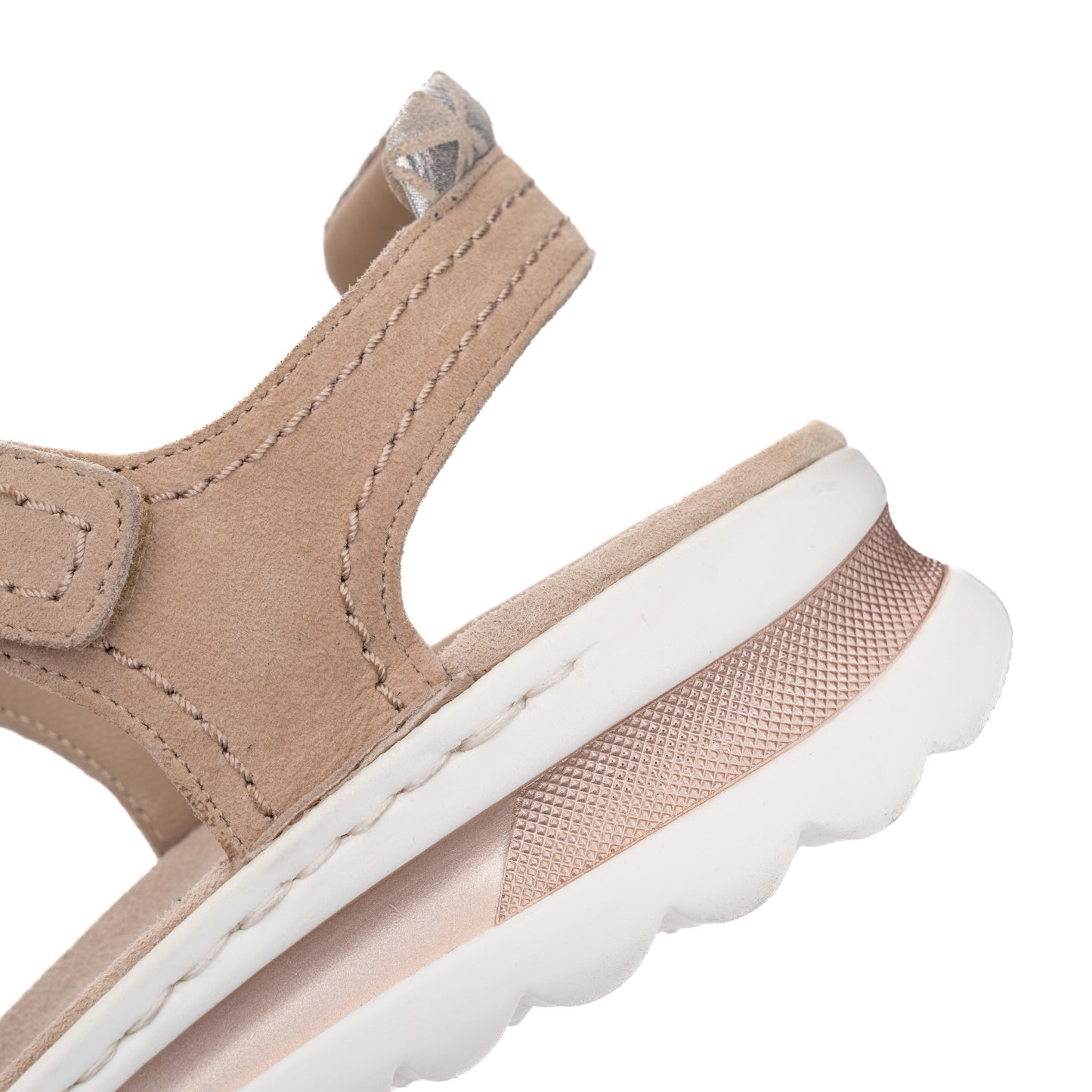 Ara 12-47207 19 Tampa-S 2.0 Sand Beige & Silver G Fit Velcro Sandals with Slingback Strap