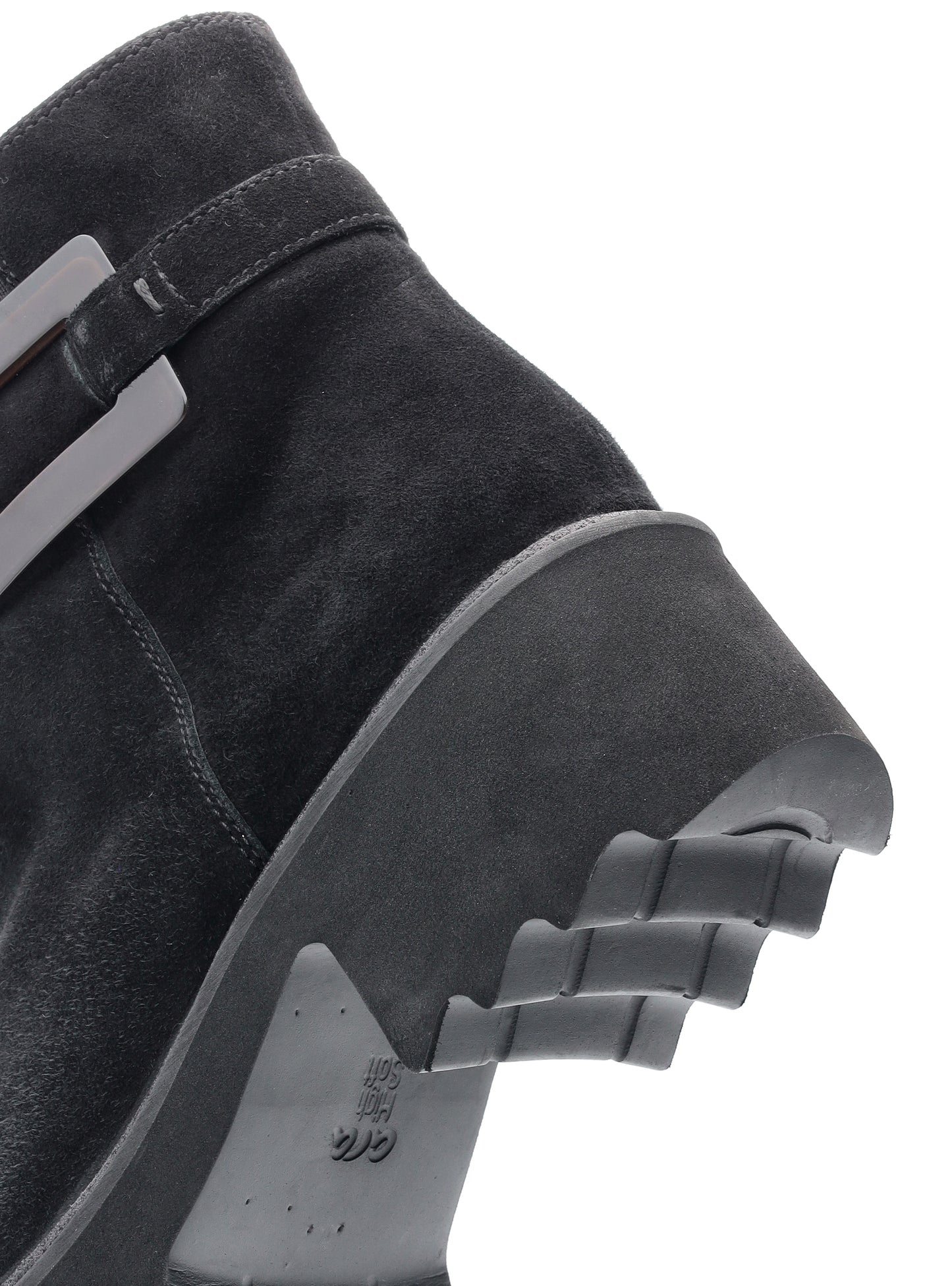Ara 12-21531 11 Black Suede Heeled Boots with Side Buckle