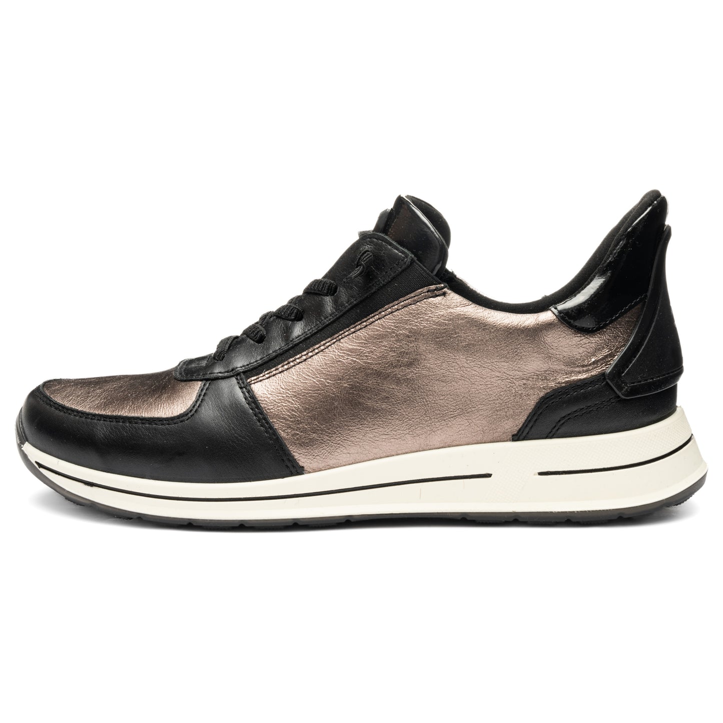 Ara 12-24836 15 Osaka 2.0 H Fit Black & Metallic Slip On Sneakers