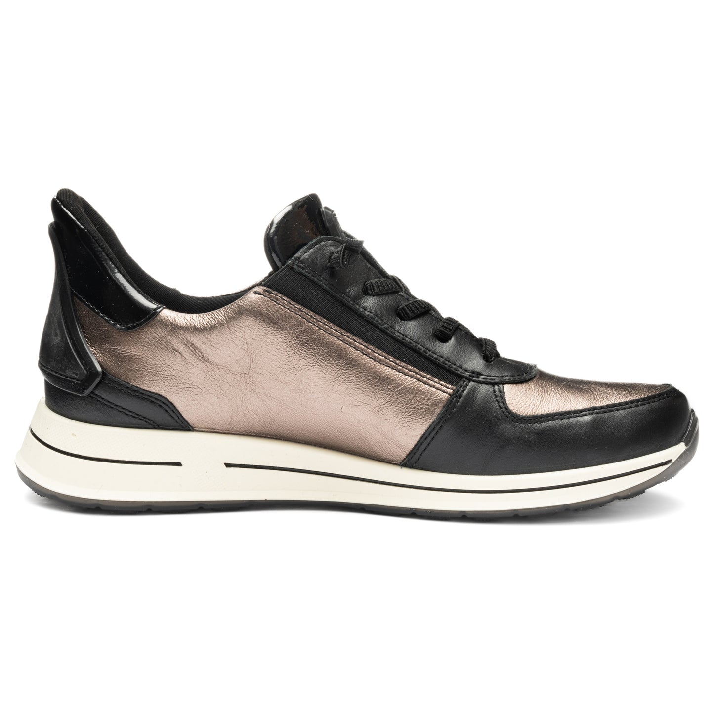 Ara 12-24836 15 Osaka 2.0 H Fit Black & Metallic Slip On Sneakers