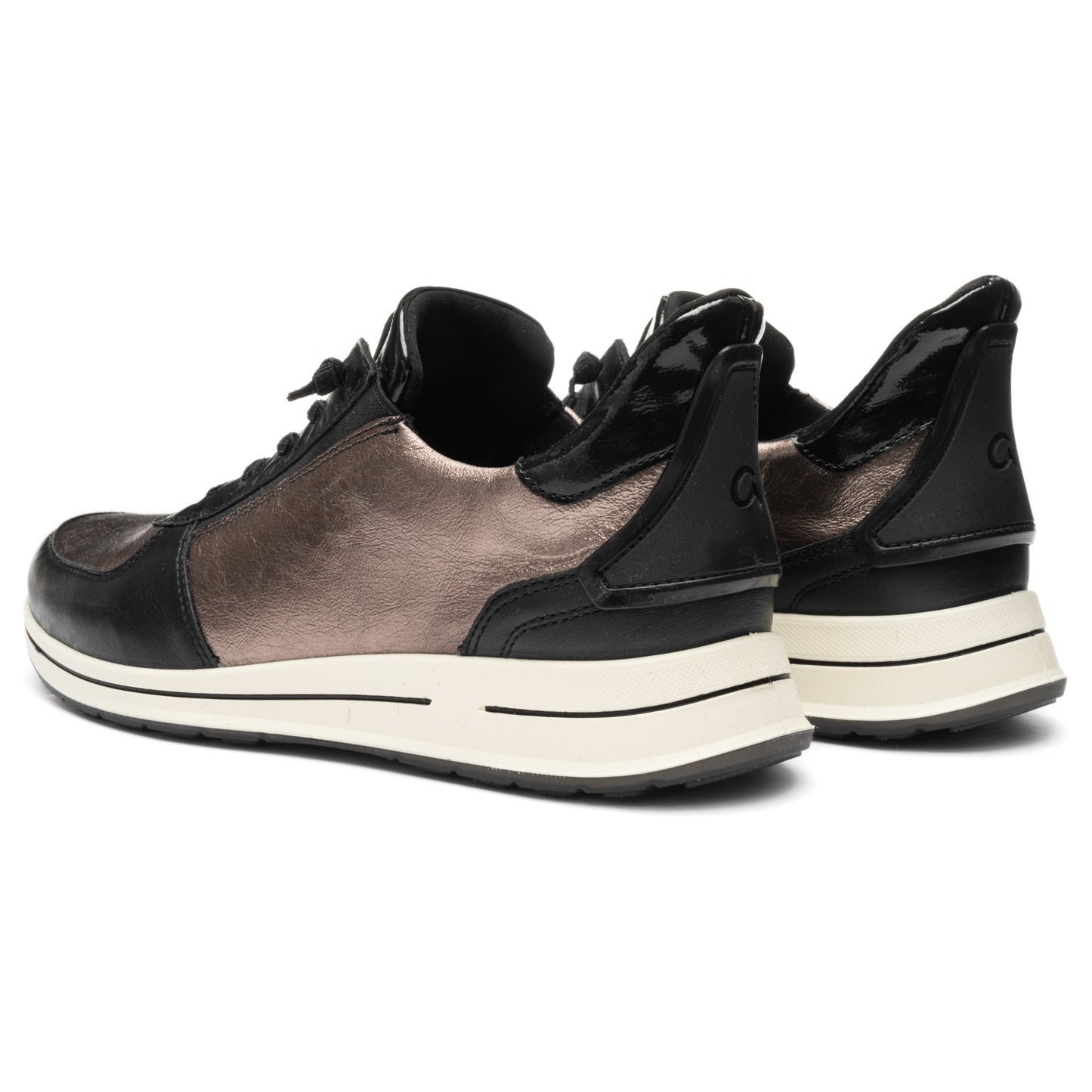 Ara 12-24836 15 Osaka 2.0 H Fit Black & Metallic Slip On Sneakers