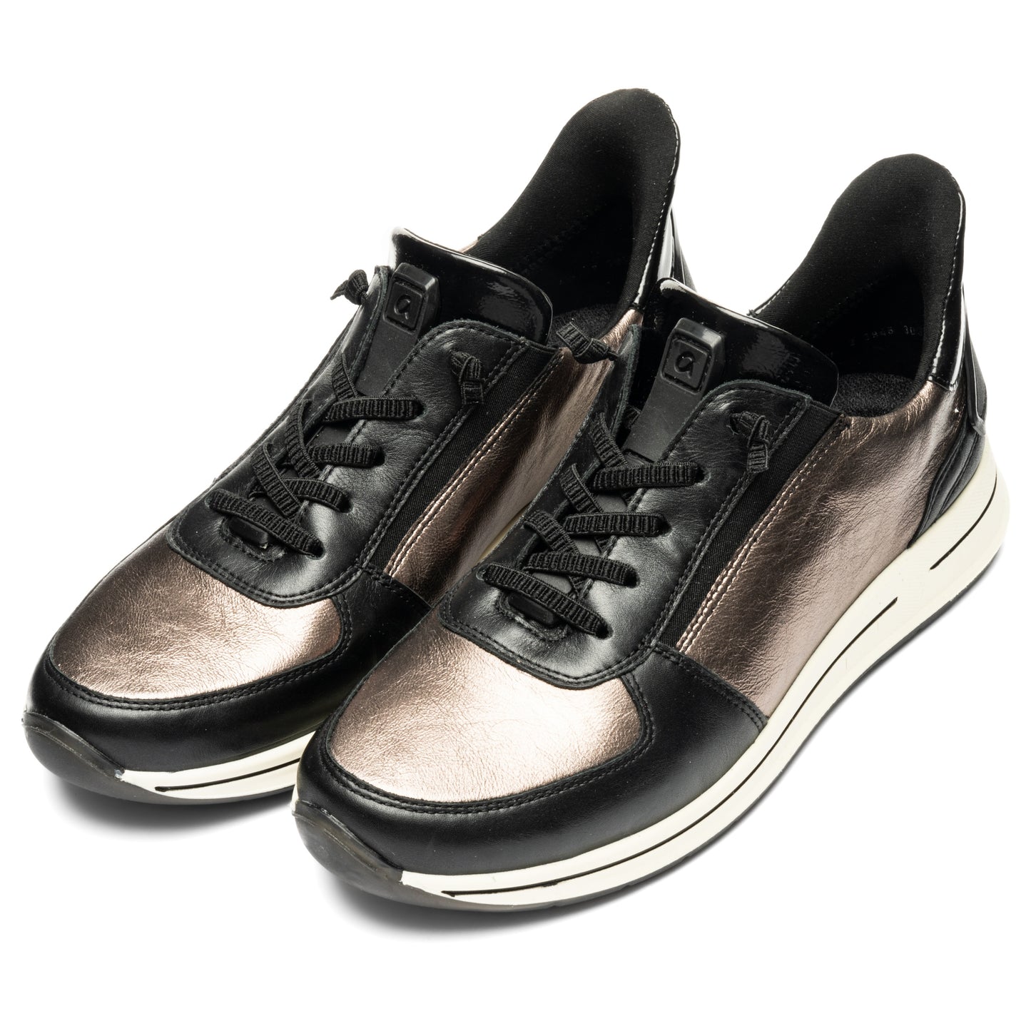 Ara 12-24836 15 Osaka 2.0 H Fit Black & Metallic Slip On Sneakers