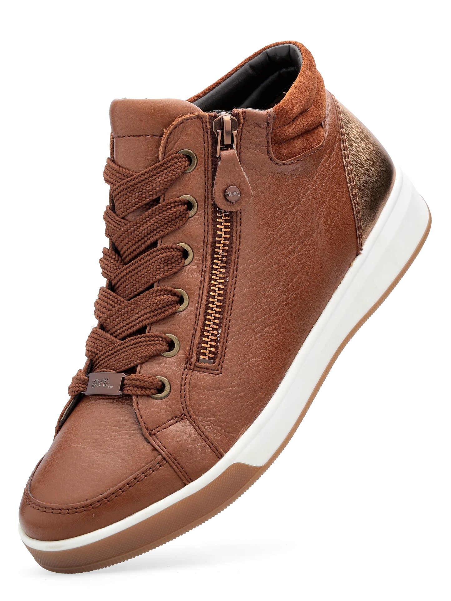 Ara 12-44499 18 Rom-ST G Wide Fit Brown High Soft High Top Trainers