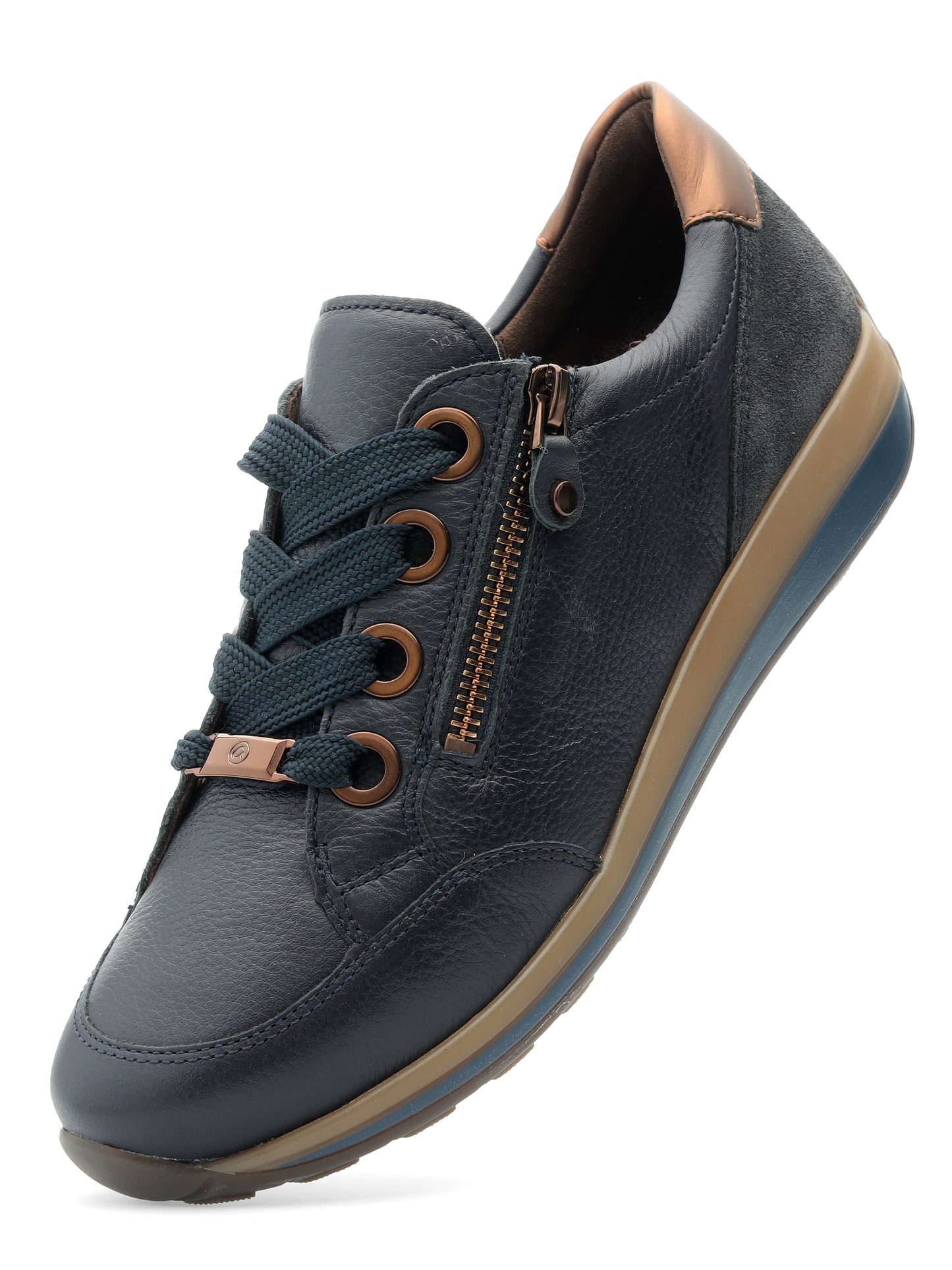 Ara 12-44587 29 Osaka Highsoft H Fit Navy & Brown Sneakers