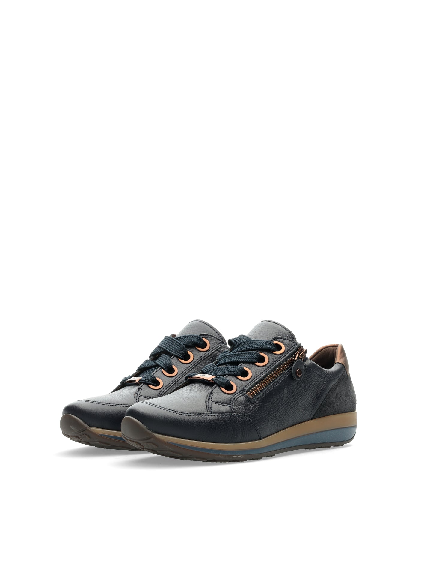 Ara 12-44587 29 Osaka Highsoft H Fit Navy & Brown Sneakers
