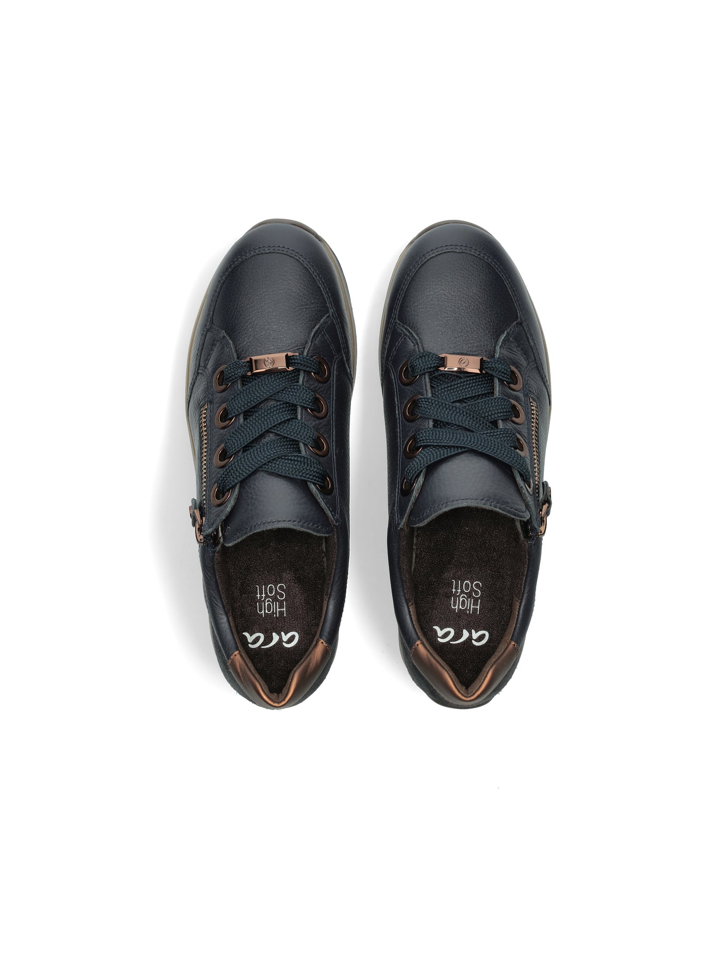 Ara 12-44587 29 Osaka Highsoft H Fit Navy & Brown Sneakers