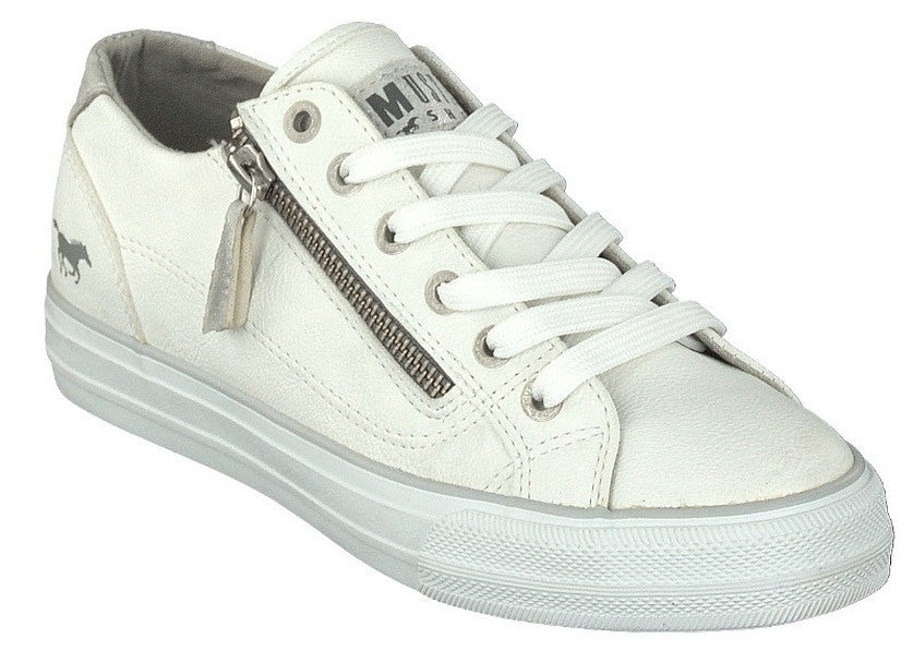 Mustang 1272-308-1 White Trainers with Zip