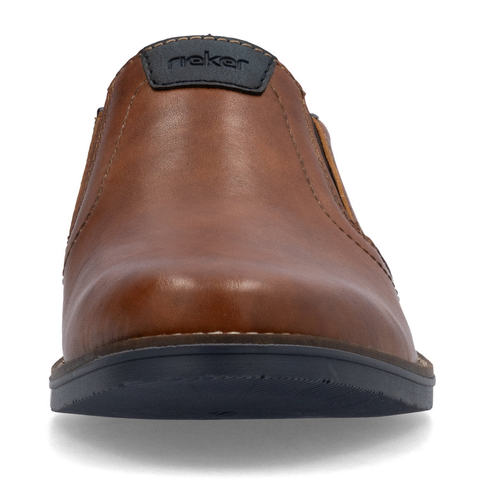 Rieker 13557-24 Tan Brown Slip On Shoes with Navy Trim
