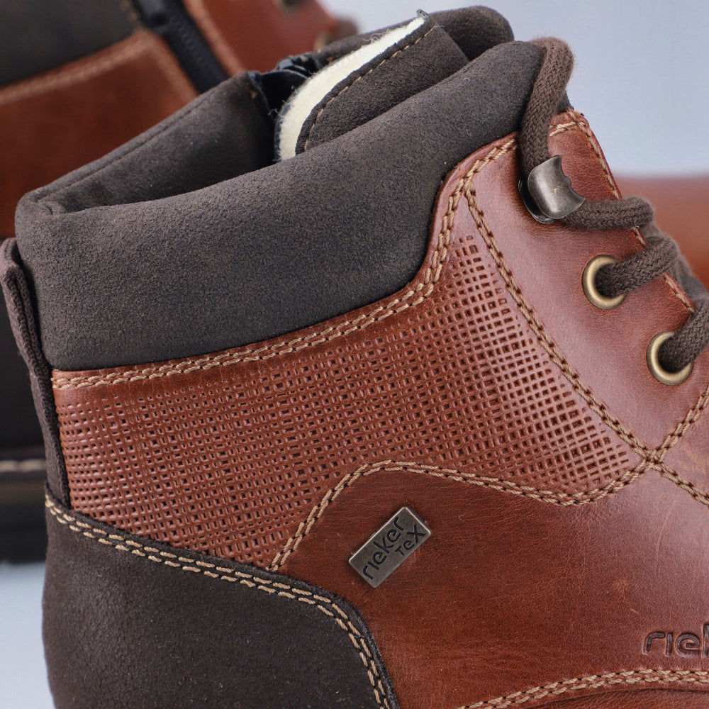Rieker TEX 13740-24 Brown Lace Ankle Boots