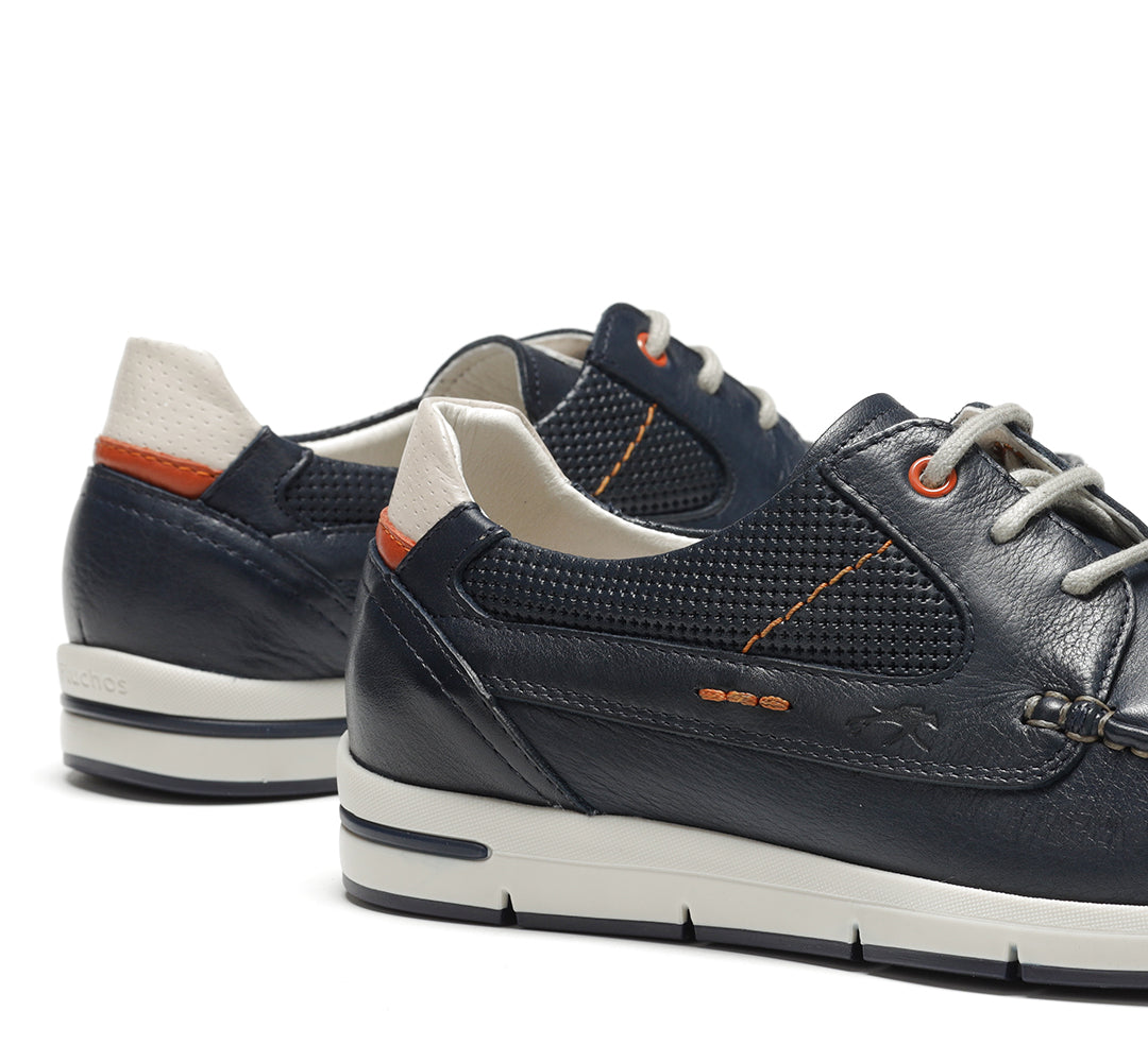 Fluchos F1695 Navy Lace Shoes with Cream Heel