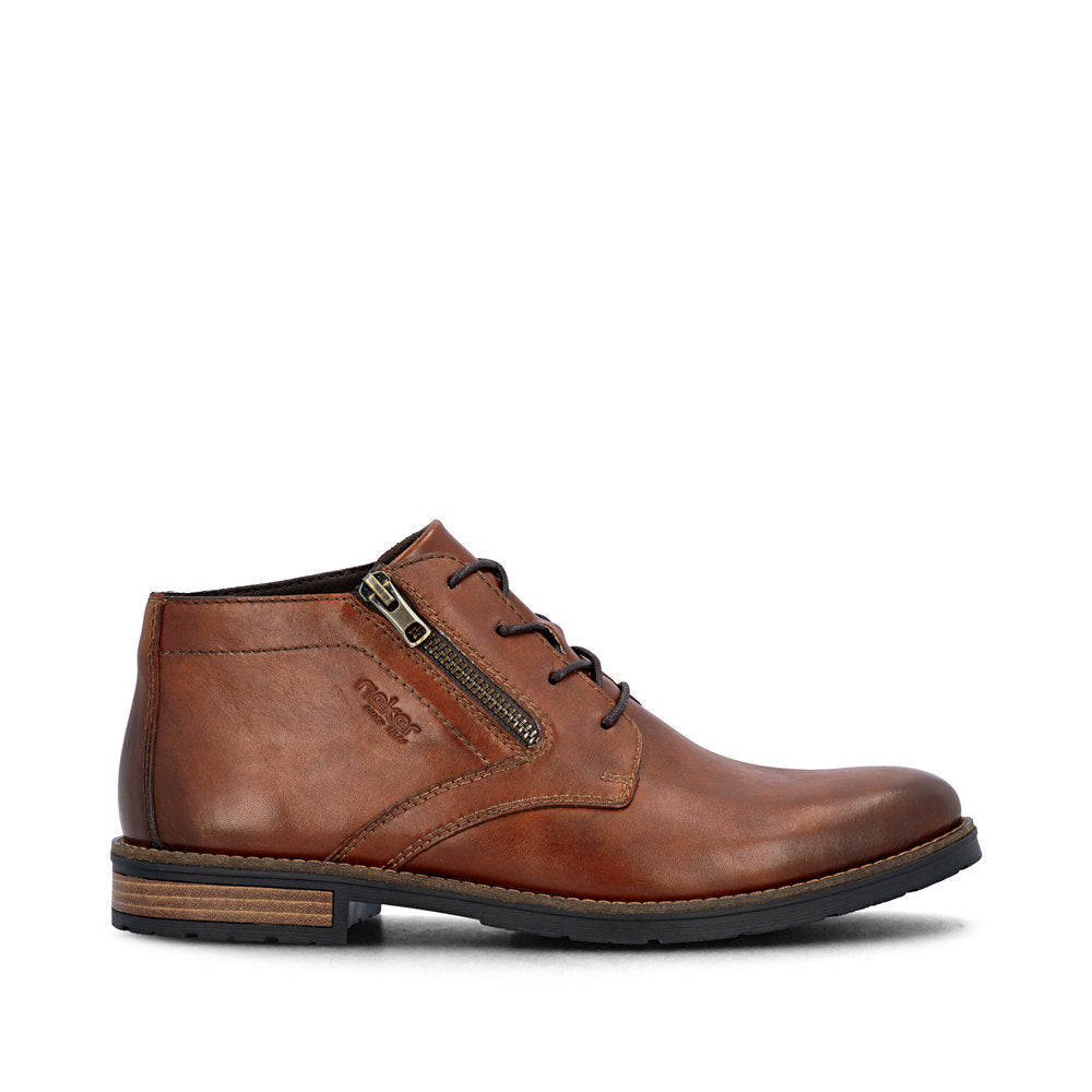 Rieker 14609-24 Brown Boots with Side Zip