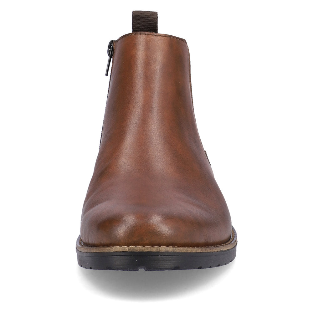 Rieker 14653-24 Brown Chelsea Boots with Navy Elastic