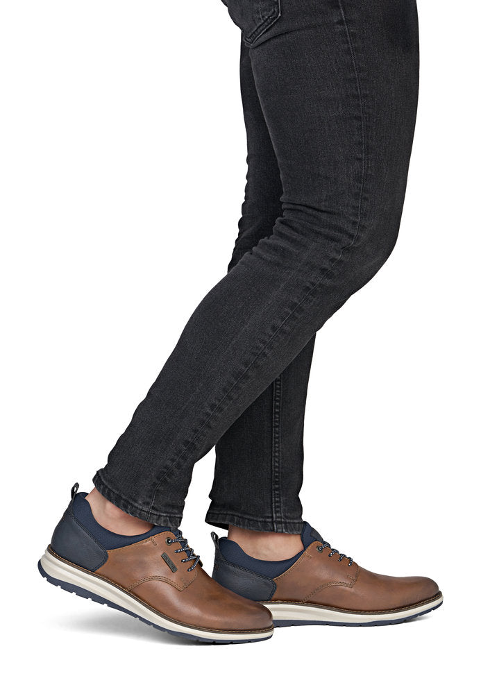 Rieker TEX 14755-24 Tan & Navy Slip On Shoes