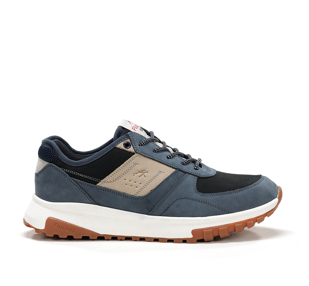 Fluchos F2012 Jeans Blue, Navy & Beige Combi Lace Sneakers