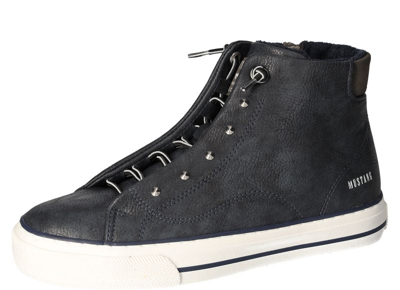 Mustang 1501-501-820 Navy Elastic Lace Boots
