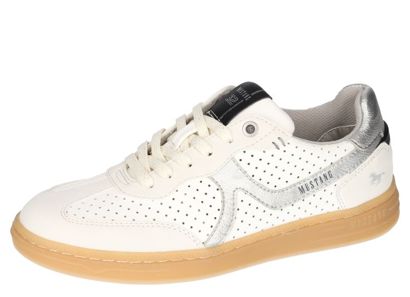 Mustang 1511-302-203 Ice White & Silver Lace Trainers