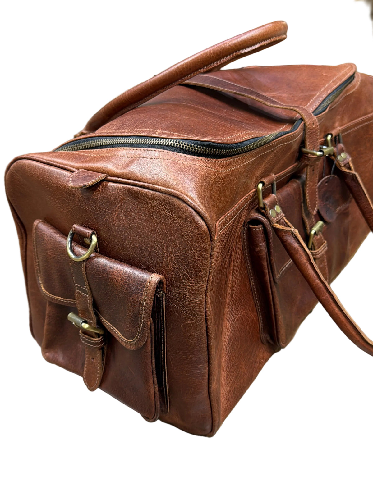 TWM TWM164 Brown Leather Travel Bag