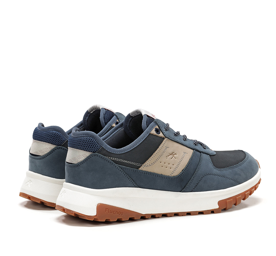 Fluchos F2012 Jeans Blue, Navy & Beige Combi Lace Sneakers