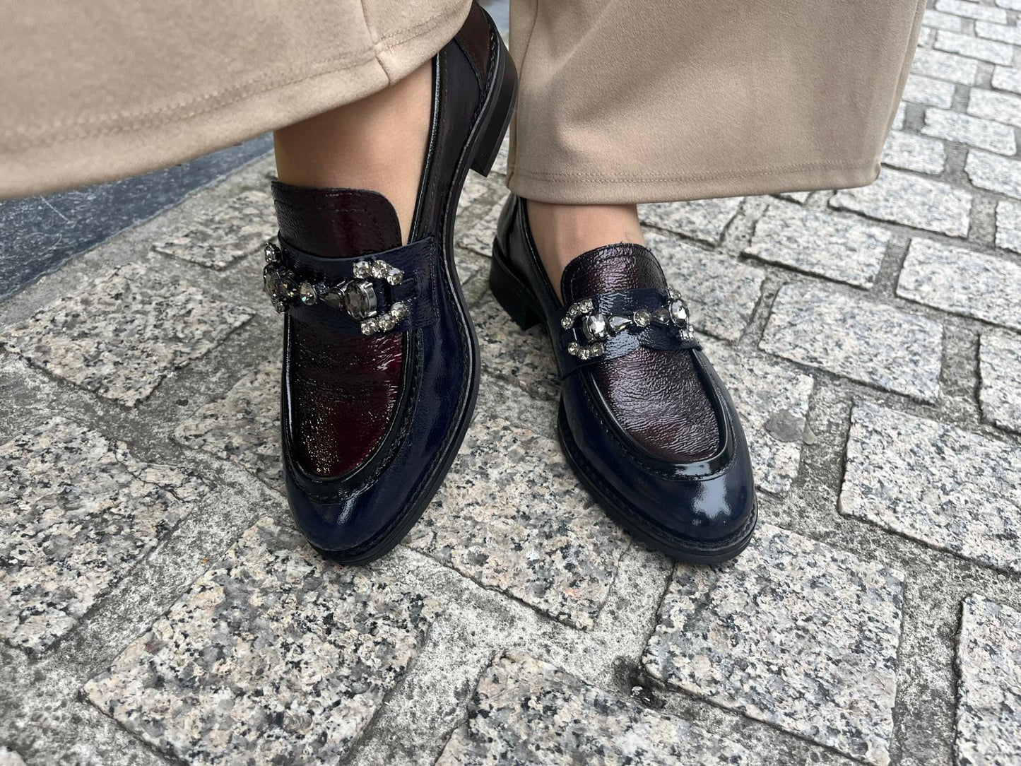 Dorking by Fluchos D9118 Nanna Marino, Burdeos & Black Slip On Shoes