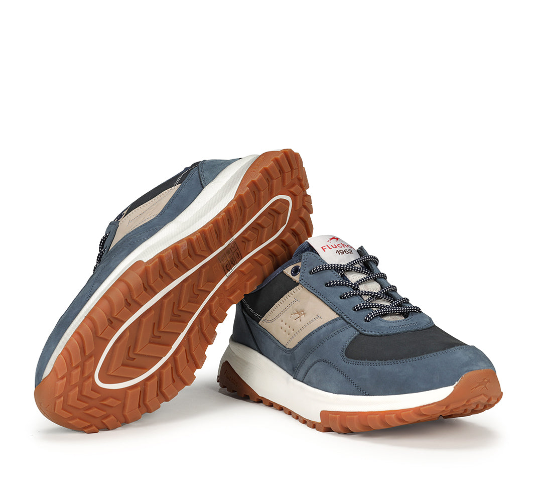 Fluchos F2012 Jeans Blue, Navy & Beige Combi Lace Sneakers