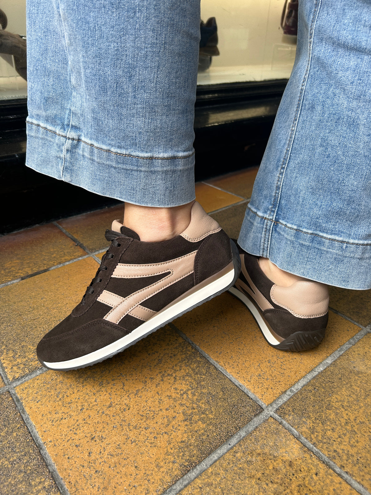 Gabor 6032.01.003 Mocca Brown & Sand H Fit Trainers