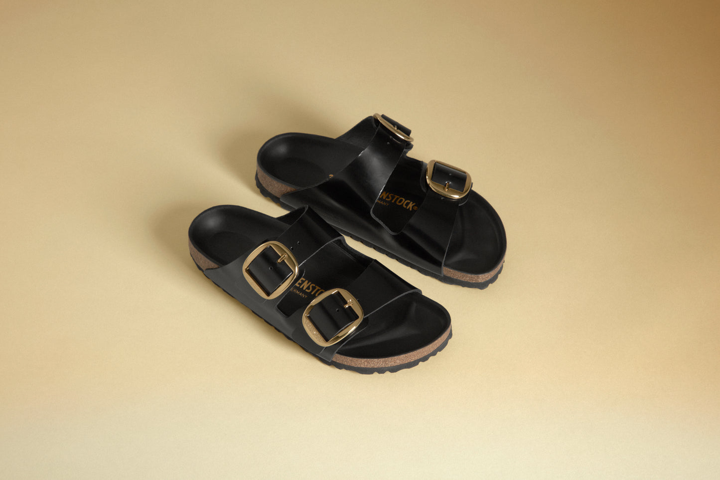 Birkenstock 1021476 Arizona Big Buckle Natural Leather Patent High Shine Black Sandals