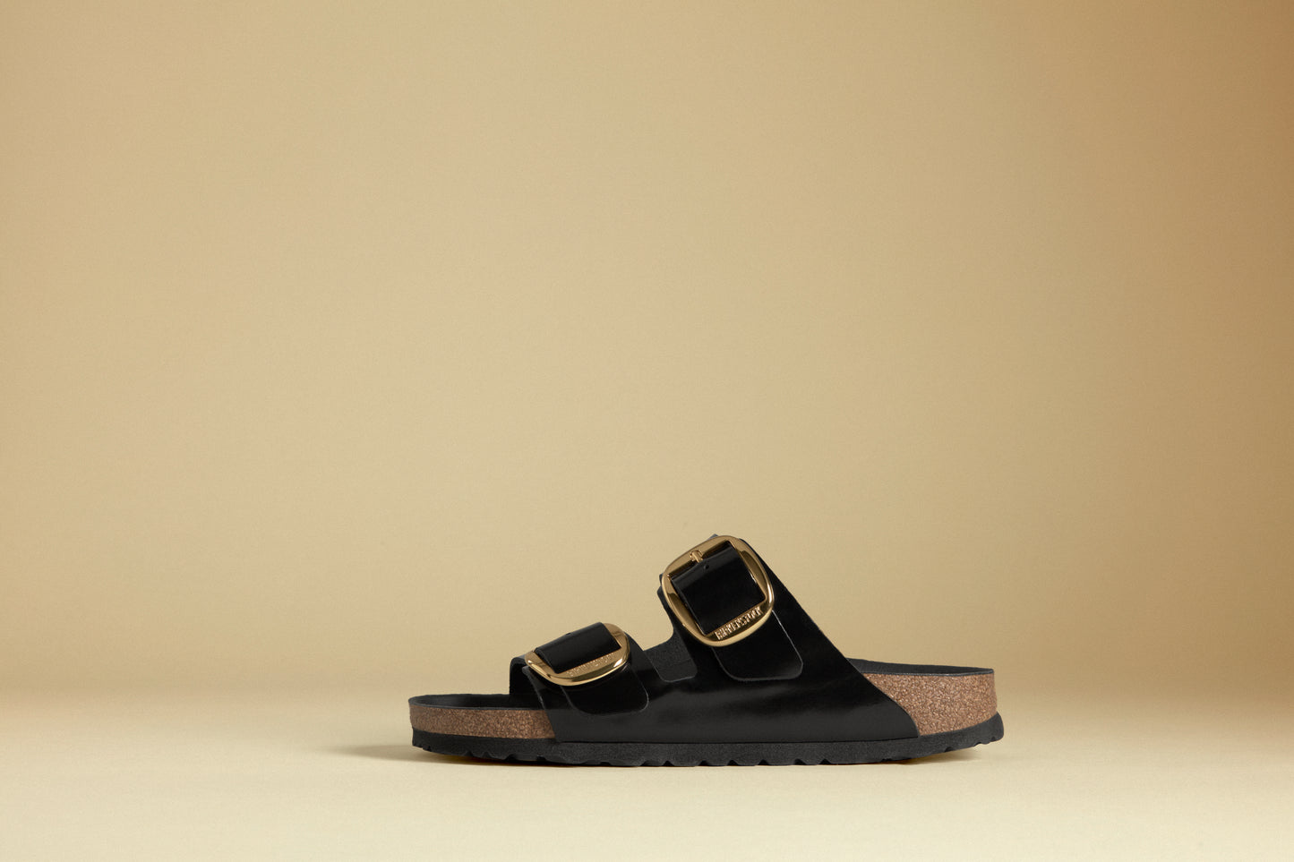 Birkenstock 1021476 Arizona Big Buckle Natural Leather Patent High Shine Black Sandals