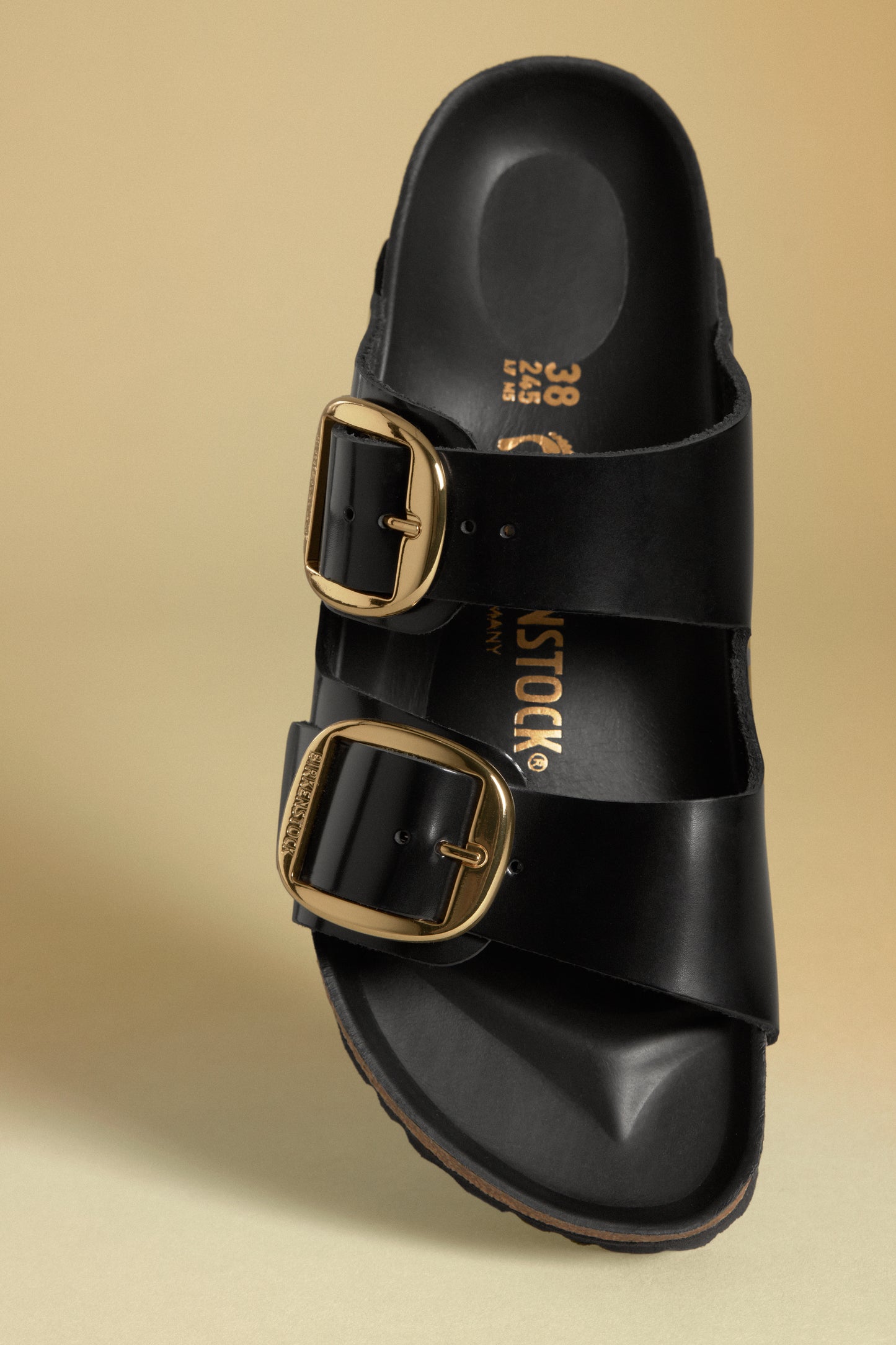 Birkenstock 1021476 Arizona Big Buckle Natural Leather Patent High Shine Black Sandals
