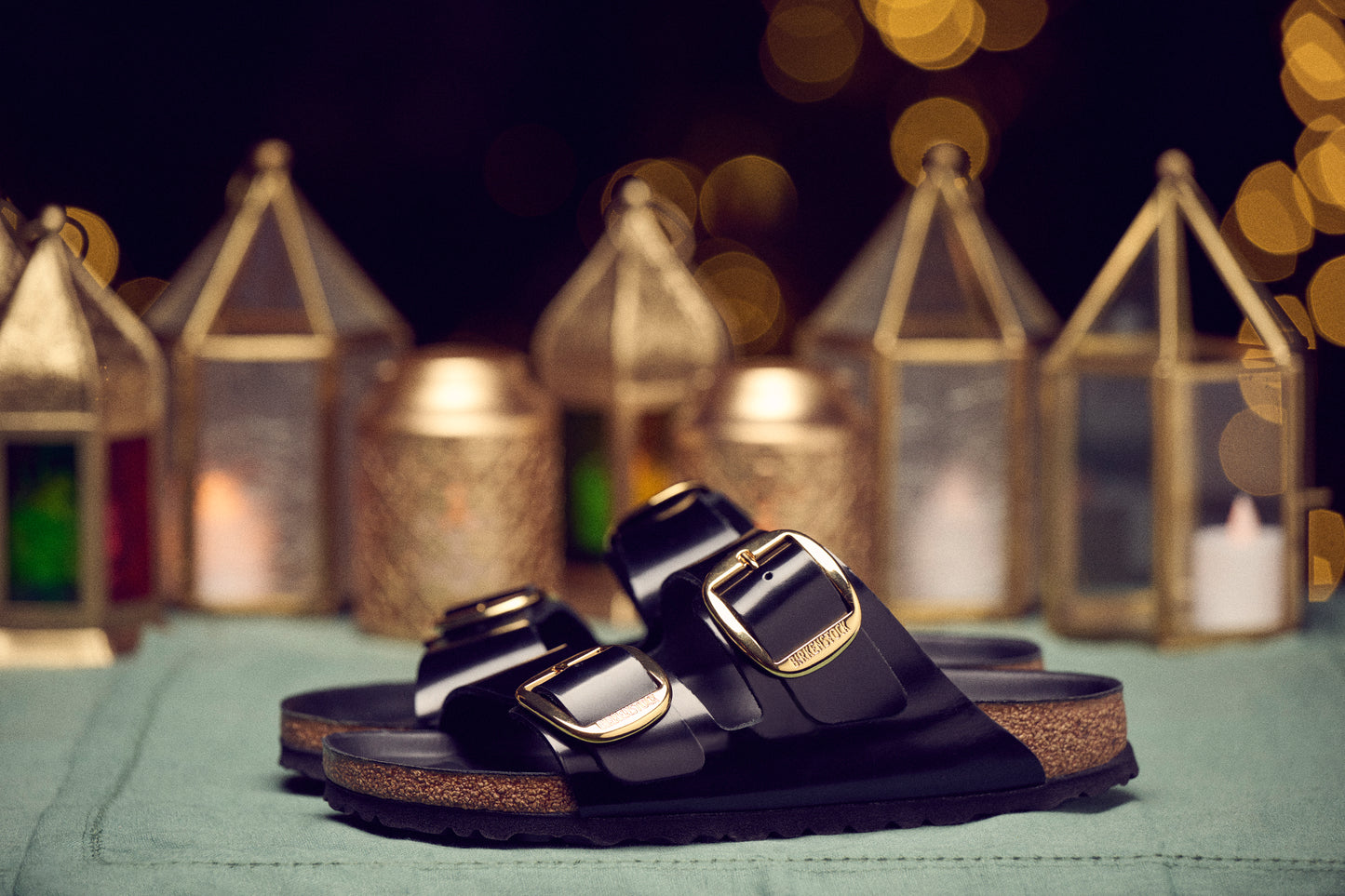 Birkenstock 1021476 Arizona Big Buckle Natural Leather Patent High Shine Black Sandals