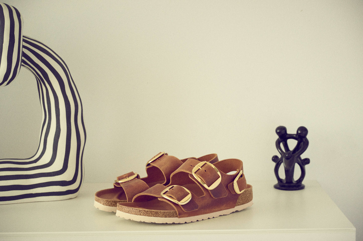 Birkenstock 1024067 Milano Big Buckle Oiled Leather Cognac Sandals