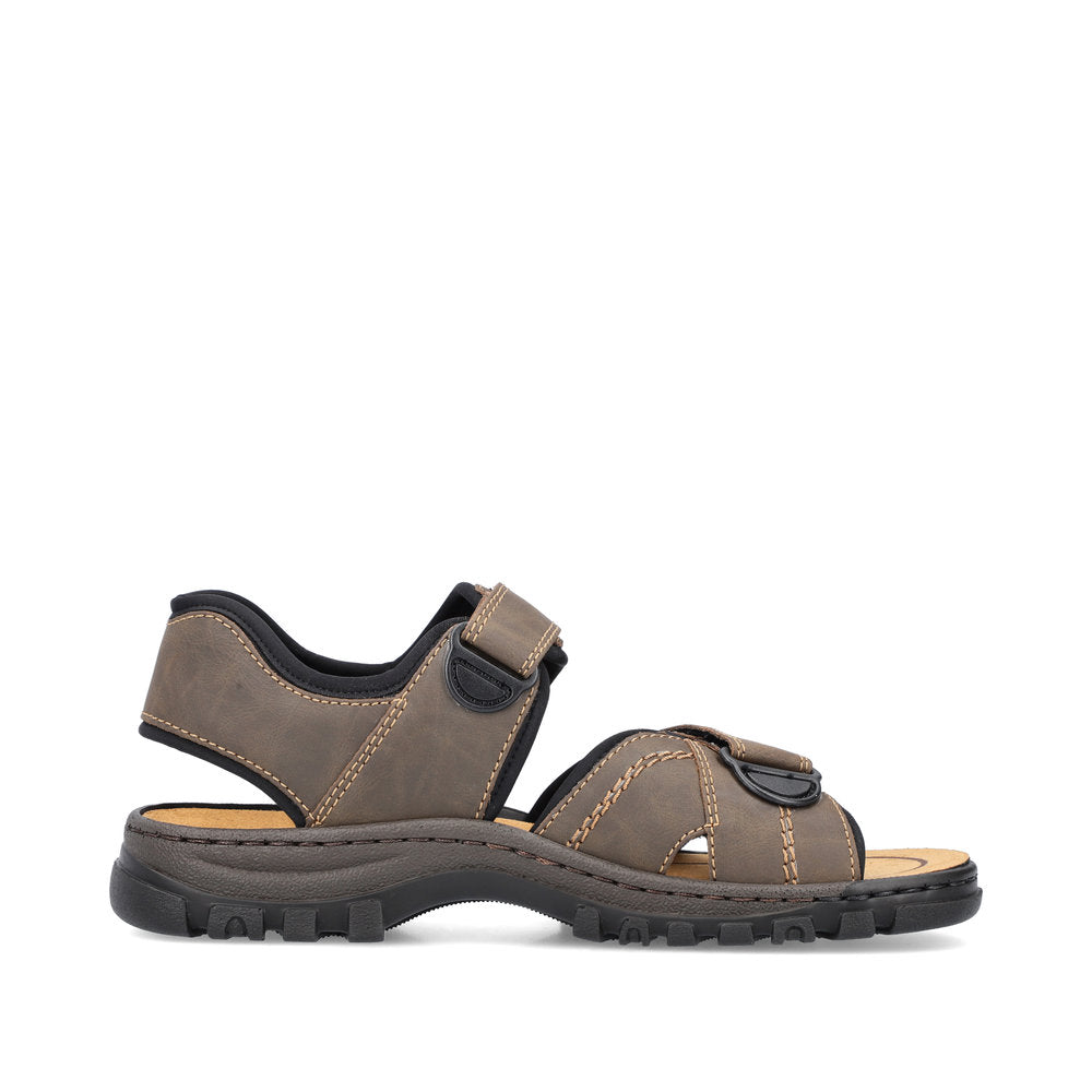 Rieker 25051-27 Brown 2 Strap Velcro Sandals