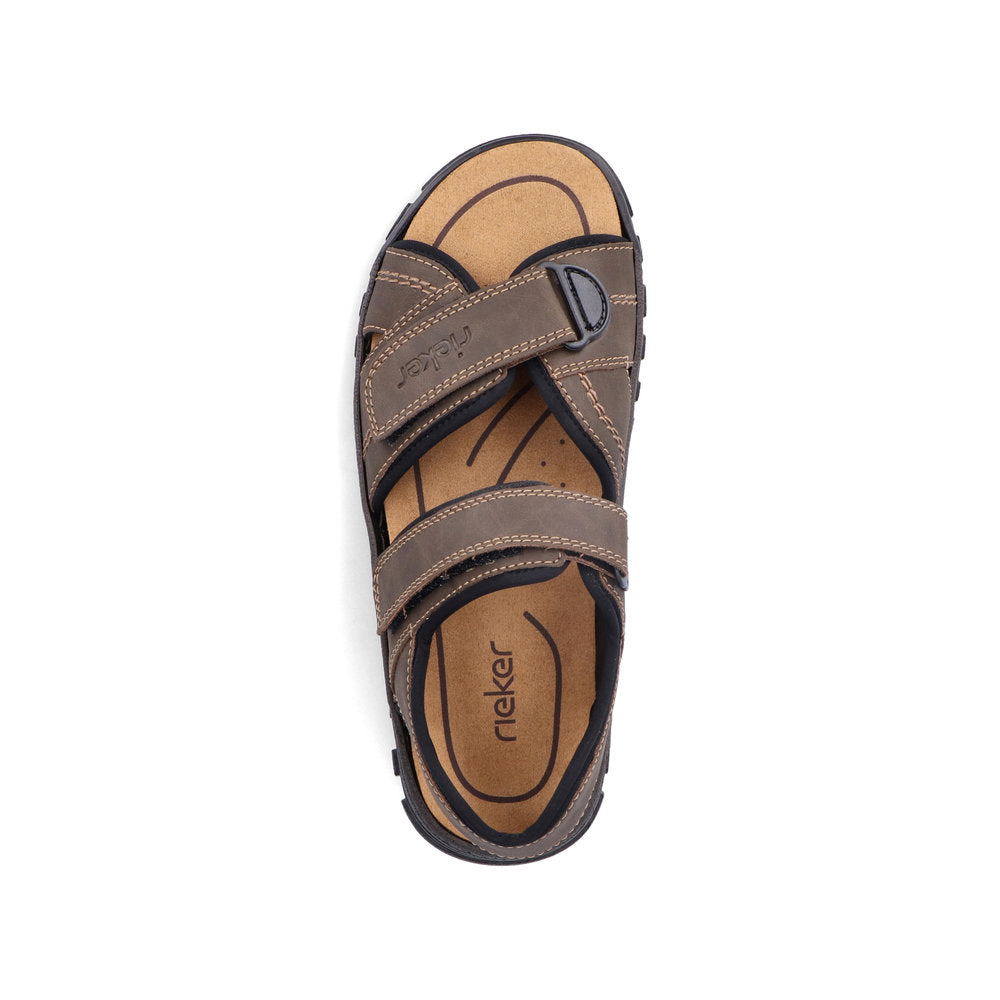 Rieker 25051-27 Brown 2 Strap Velcro Sandals
