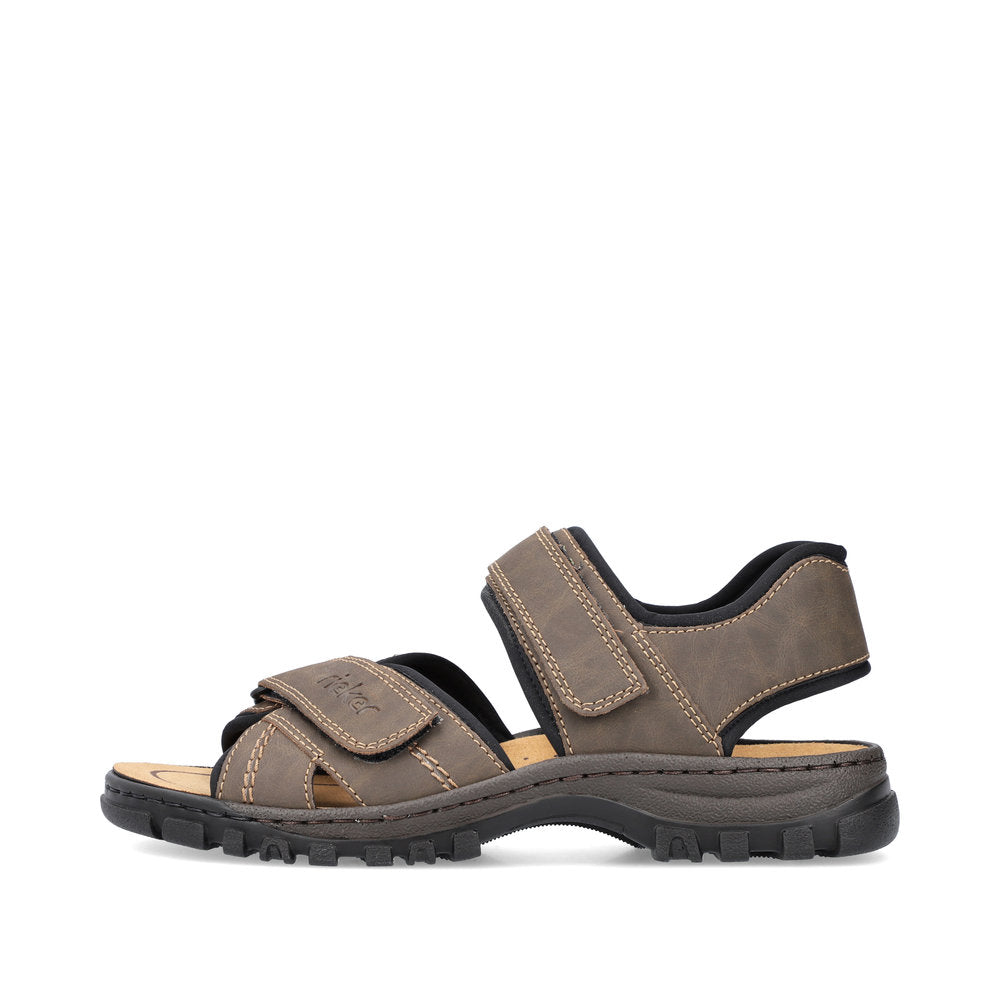 Rieker 25051-27 Brown 2 Strap Velcro Sandals