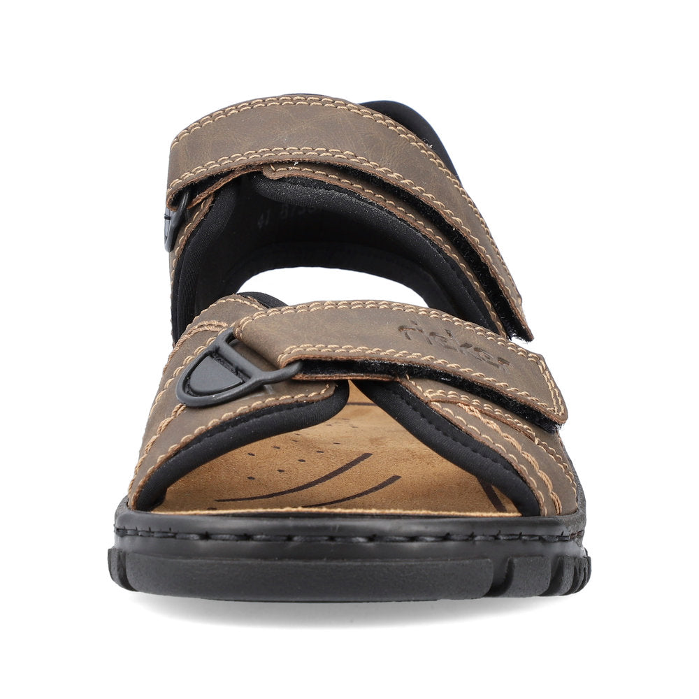 Rieker 25051-27 Brown 2 Strap Velcro Sandals