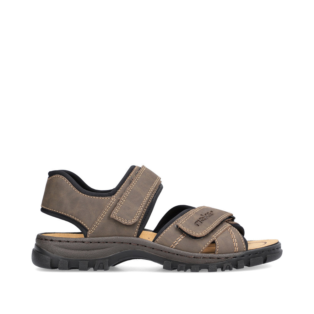 Rieker 25051-27 Brown 2 Strap Velcro Sandals