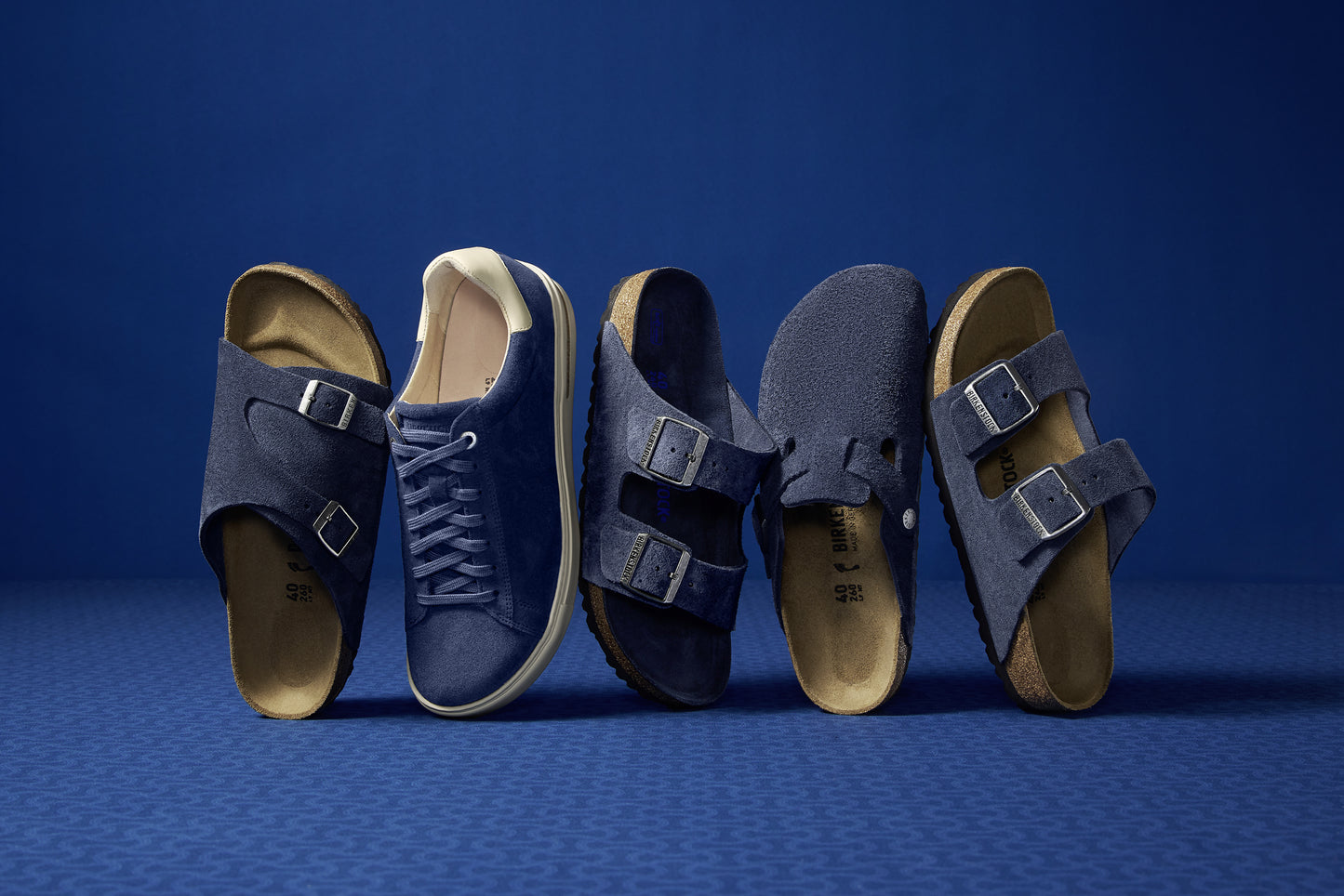 Birkenstock 1030816 Boston Suede Leather New Navy Clogs