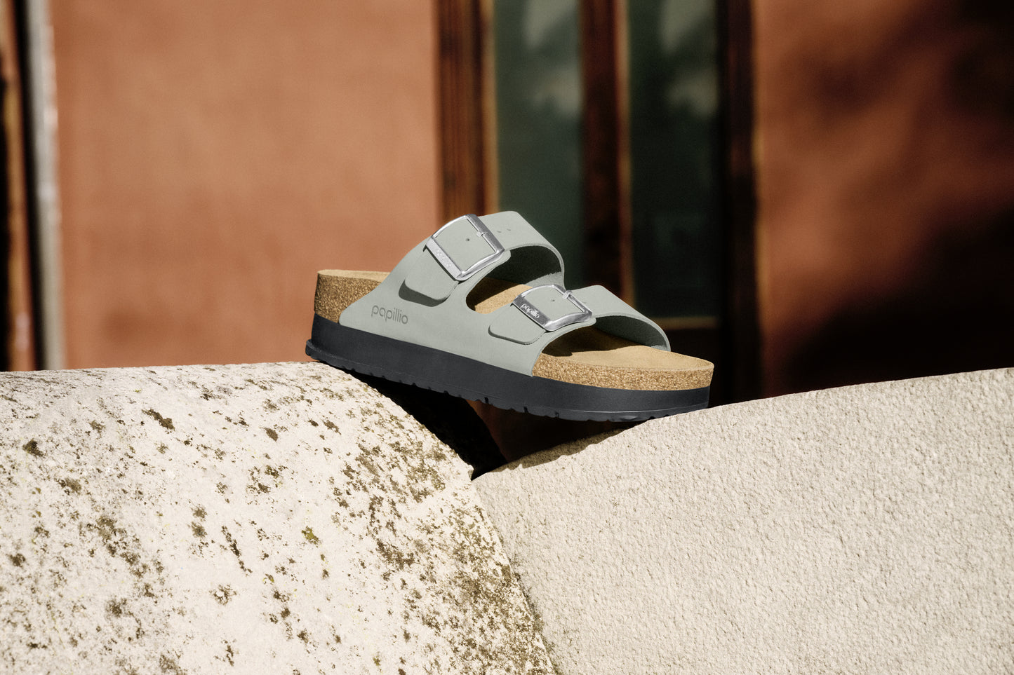 Birkenstock 1029049 Arizona Pure Sage Papillio Flex Platform Nubuk Leather Sandals