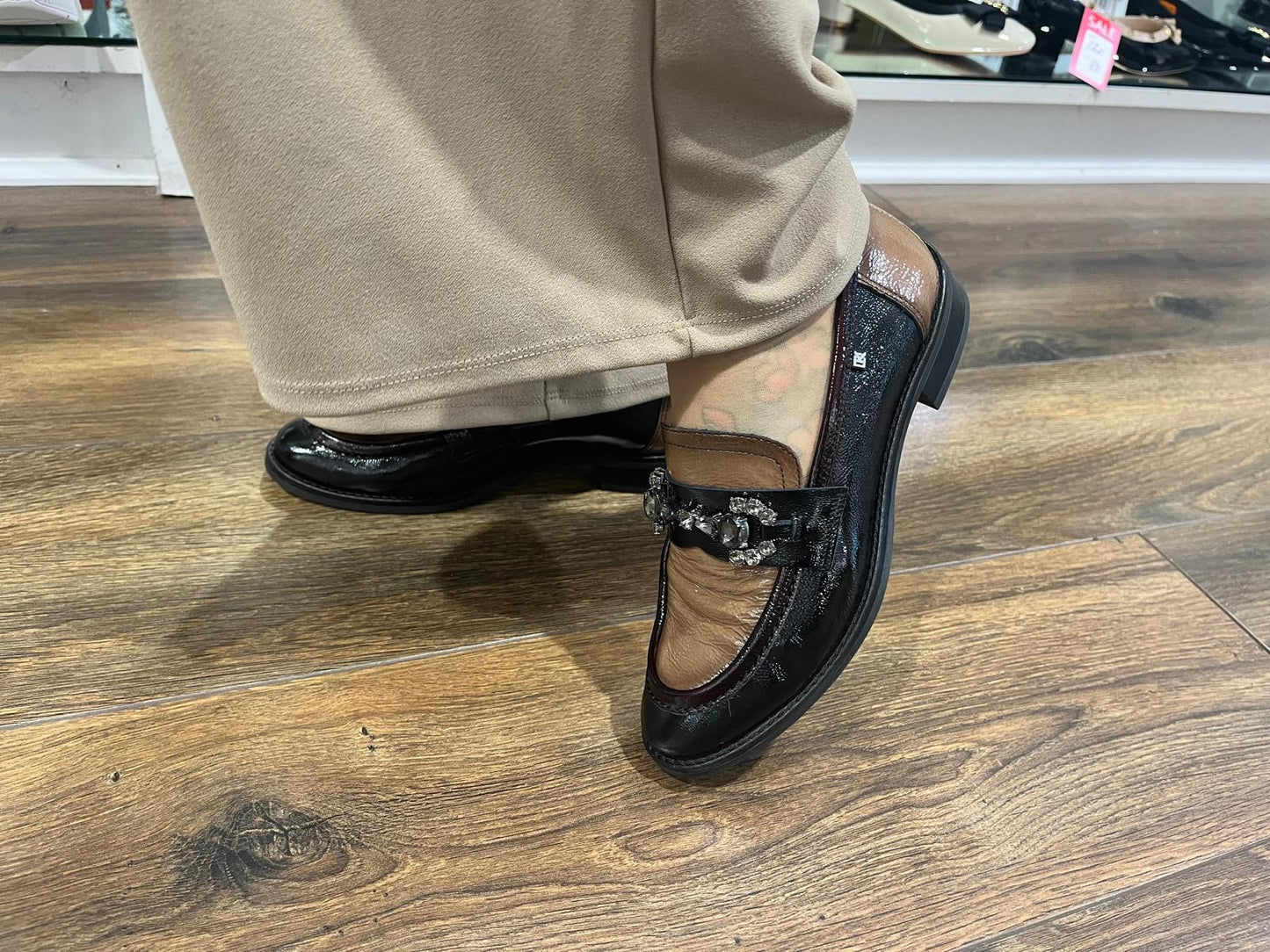 Dorking by Fluchos D9118 Nanna Black, Marmota & Burdeos Slip On Shoes