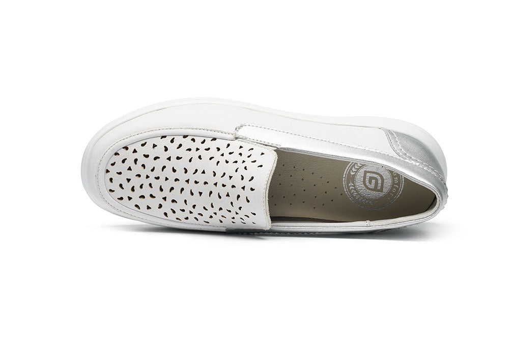 G Comfort 26294 WS White Silver Combi Ultra Light Moccasins