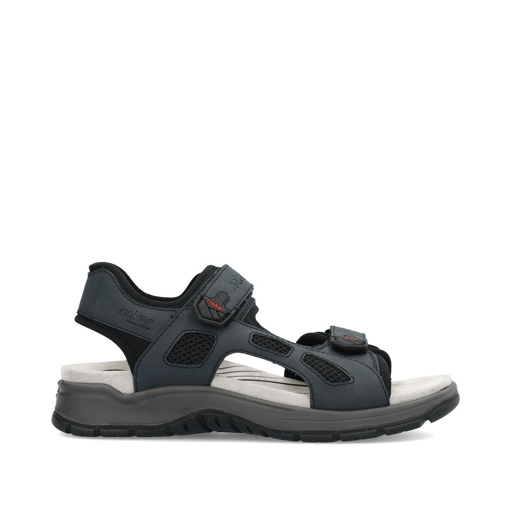 Rieker 26955-14 Navy & Black Velcro Sandals with Slingback Strap