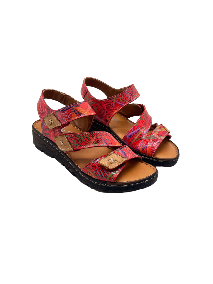 The Shoe Parlour by Phelans Shoes 284-55 Miruna Red Velcro Sandals