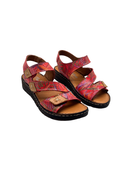 The Shoe Parlour by Phelans Shoes 284-55 Miruna Red Velcro Sandals