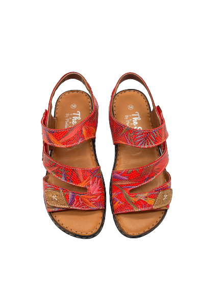 The Shoe Parlour by Phelans Shoes 284-55 Miruna Red Velcro Sandals